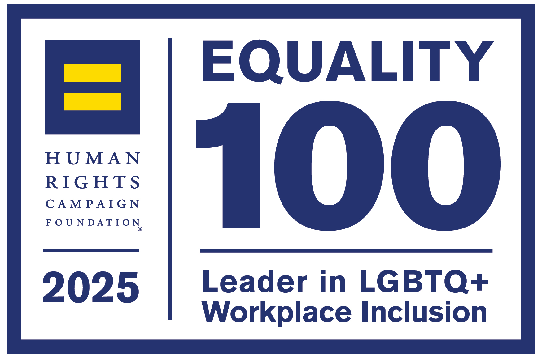 Equality 100 Leader in LGBTQ+ Workplace Inclusion