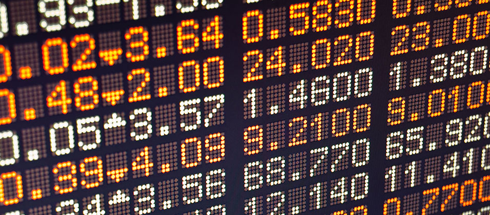 Numbers at a stock exchange